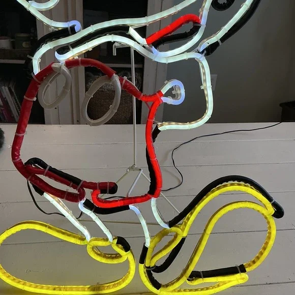 Disney Mickey Mouse Large LED Neon Style Sign Light Red Yellow 31x19 Retro Decor - Picture 10 of 12
